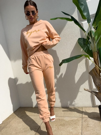 Bluza dresowa LOGO  – morelowa