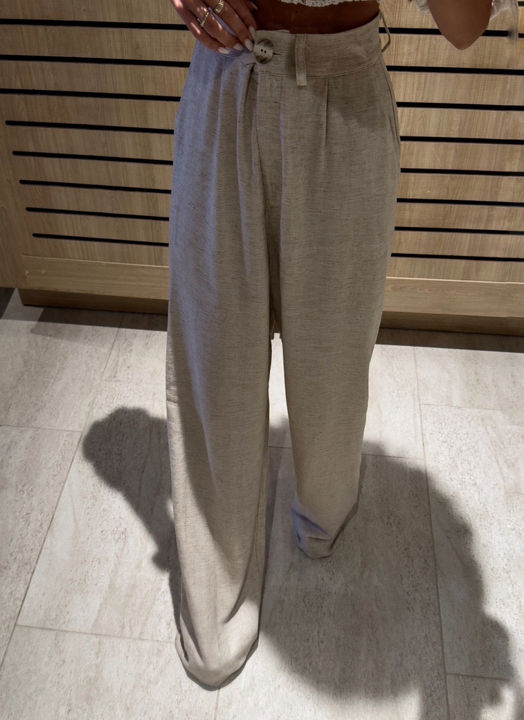 Spodnie SIMPLE natural - szaro-beż