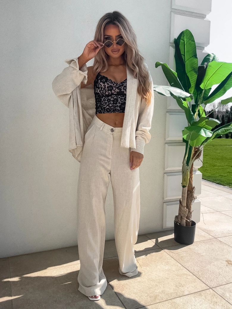 Spodnie SIMPLE natural - jasny beż