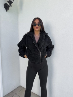 Kurtka futerko ILANIA – czarna