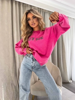 Dekatyzowana bluza POWER - różowa