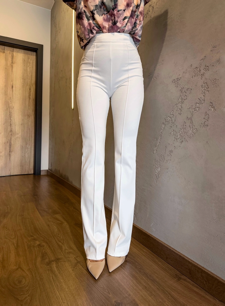 Spodnie DZWONY - ecru T16783