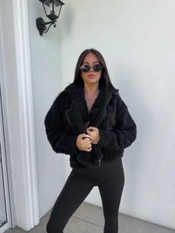 Kurtka futerko ILANIA – czarna