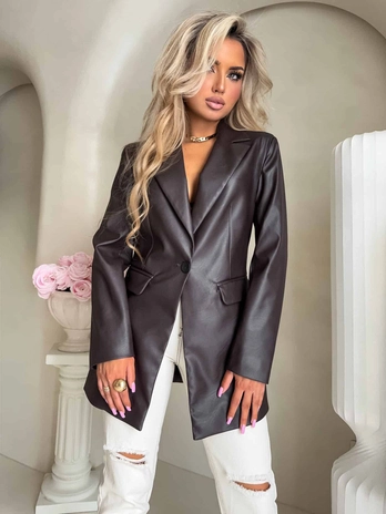 Marynarka LONG woskowana – czekoladowa