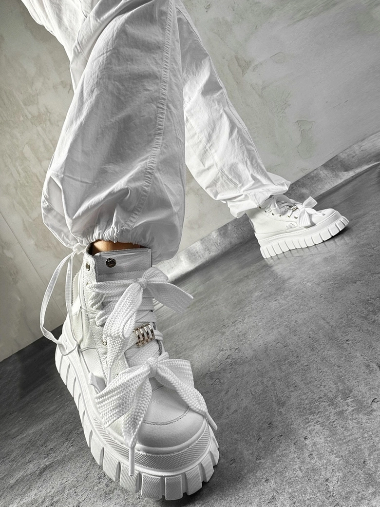 Sneakersy skórzane białe Premium Marticio I616