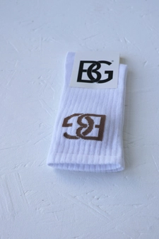 Skarpety BG Login | biały - beż