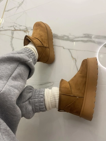 Buty emu śniegowce na platformie camel I602