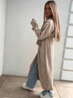 Kardigan płaszcz ANDREA – jasny beż