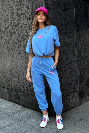 Spodnie damskie BG Trip | niebieski T23114