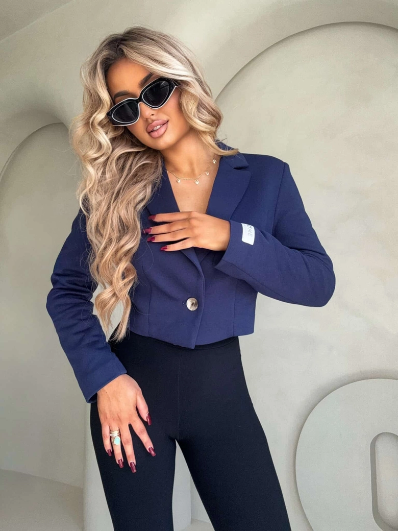 Marynarka dresowa SLIM - granatowa