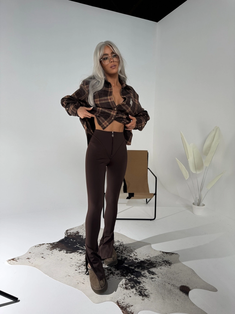 Spodnie NORTH czekolada