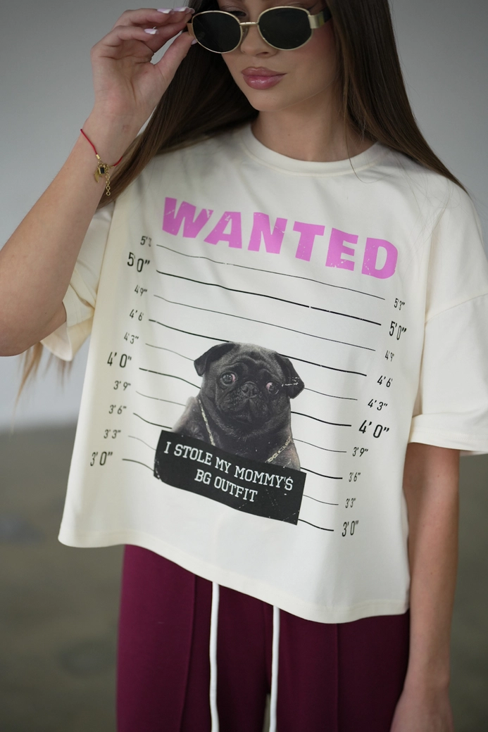 T-Shirt damski BG Pug | waniliowy C17928