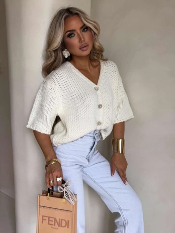 Kardigan ROYAL - ecru