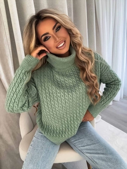 Sweter golf INKO - matcha