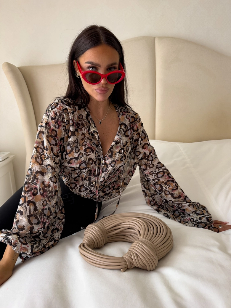 Bluzka BOHO wiskoza - panterka