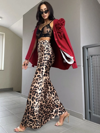 Spódnica maxi wzór w cętki Lover F15350