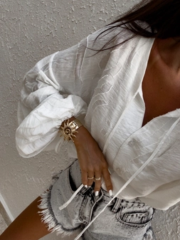 Bluzka BOHO wiskoza - ecru