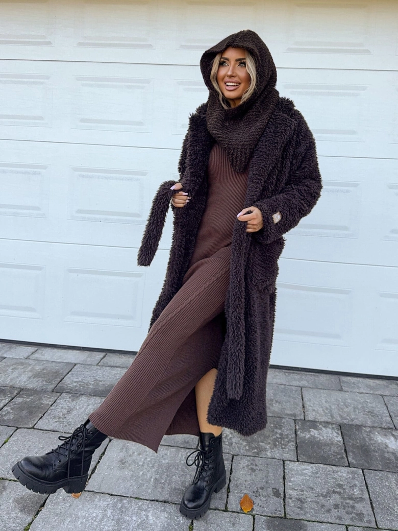 Płaszcz FUR – czekoladowy