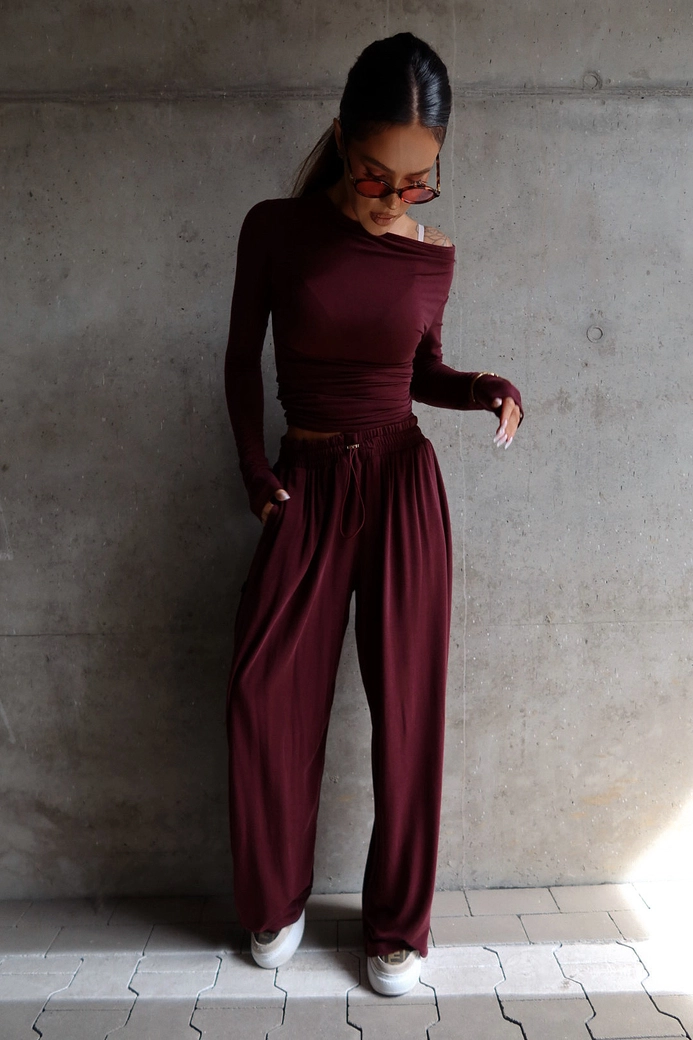 Spodnie SLOUCHIE bordo
