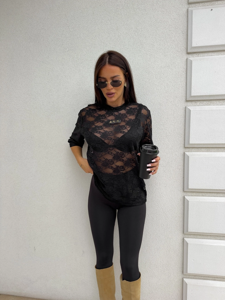 Bluzka MARMARIS II koronka new - czarna