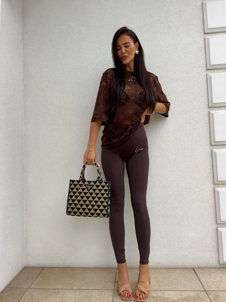 Legginsy DUAL – czekoladowe