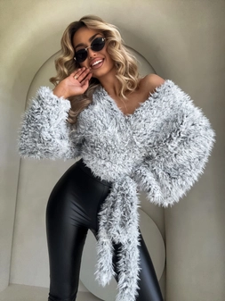 Bluzka KAIRA SHAGGY – szara