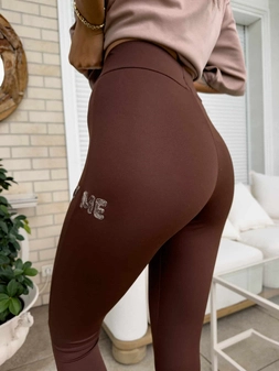 Legginsy WOW - czekoladowe