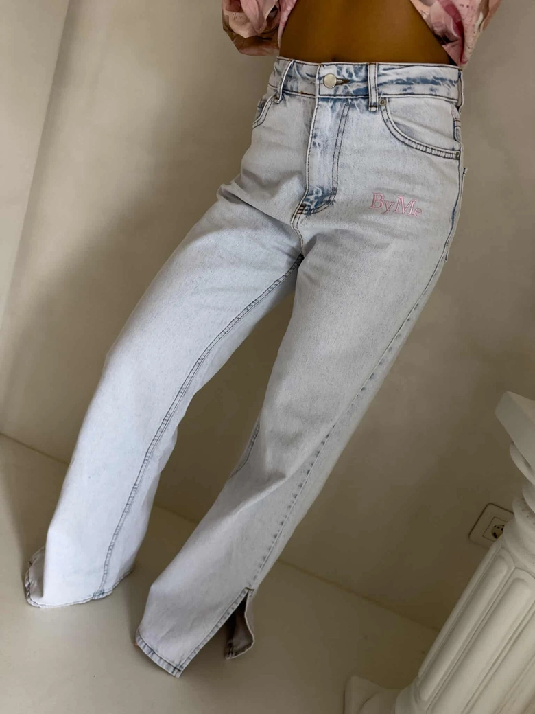 Jeansy FLARED pink one – jasny niebieski