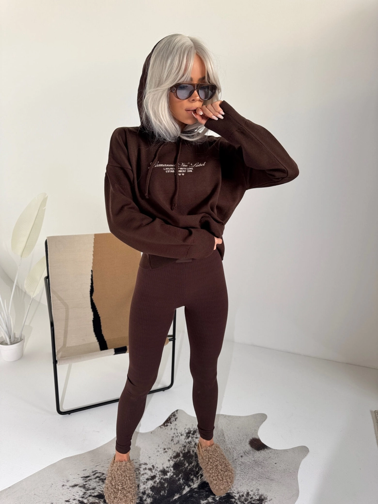 Sweter LOVE czekolada