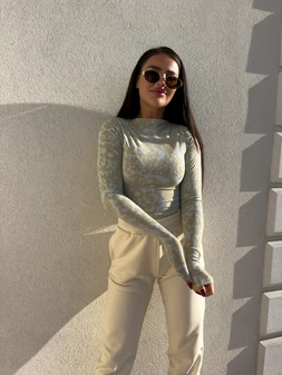 Bluzka SABRINA – błękitno-złota