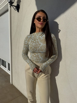 Bluzka SABRINA – błękitno-złota