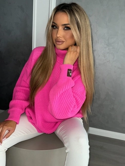 Sweter golf LAVER - barbi róż E18566