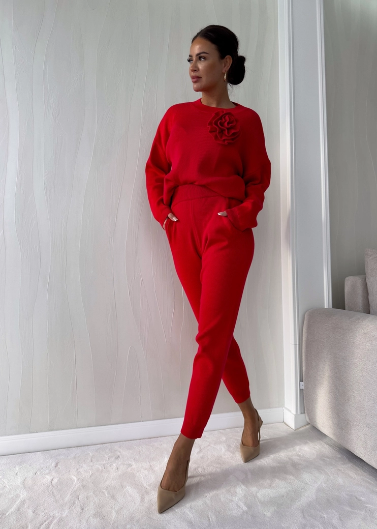 Komplet DELANI LONG – czerwony N19018