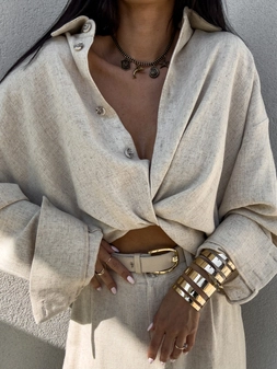 Koszula OVER SPRING natural – jasny beż