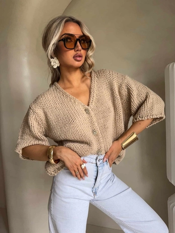 Kardigan ROYAL - ciepły beż