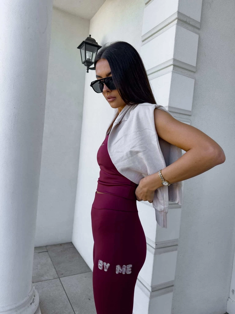 Legginsy WOW - bordowe