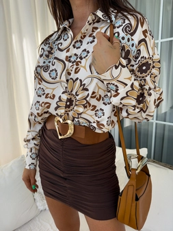 spódnica MARSZCZONA – czekoladowa BYME17151