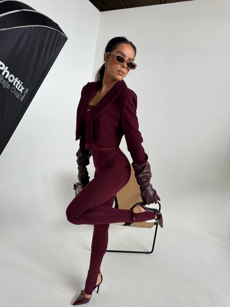 Legginsy HIDDEN bordo