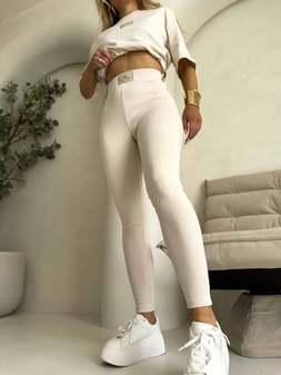 Legginsy COTTON - waniliowe