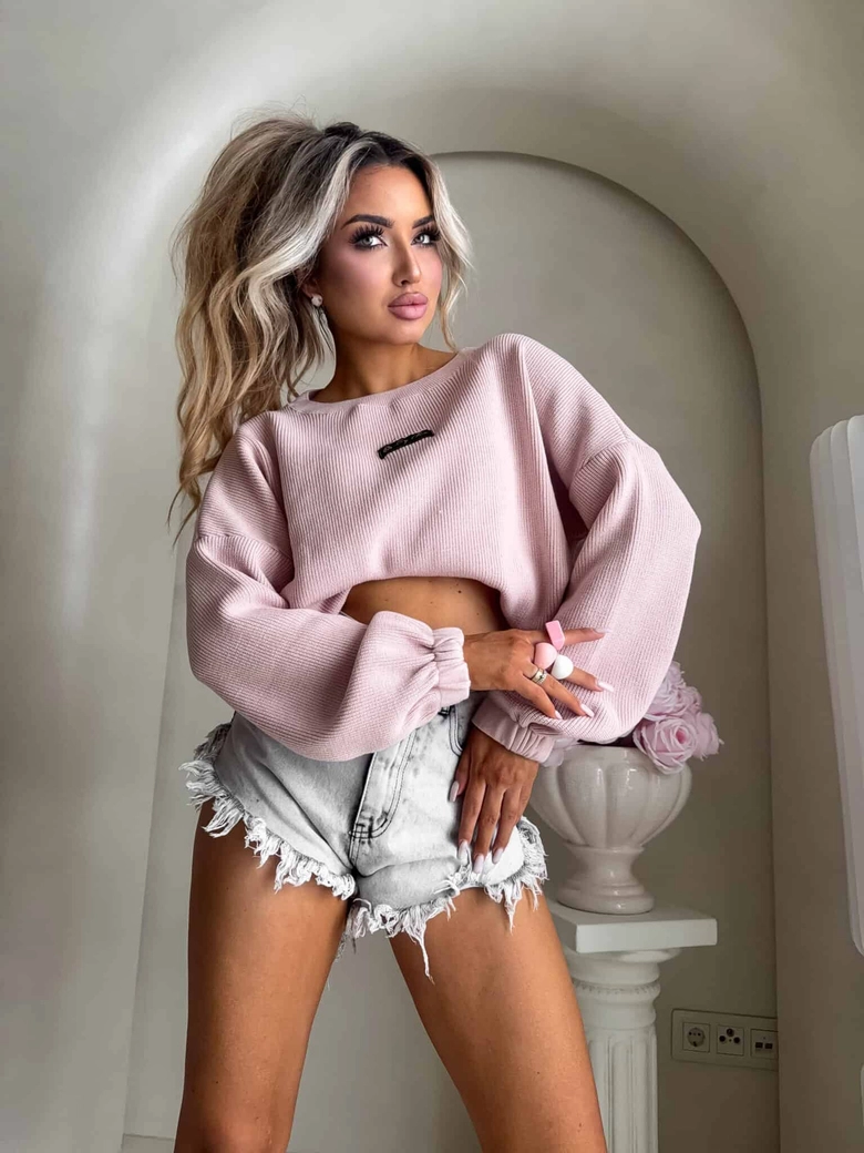 Sweter CANOA – pudrowy róż