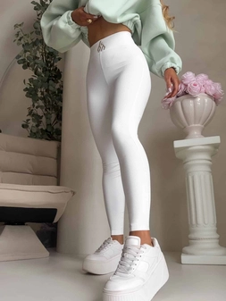 Legginsy FIT logo - ecru