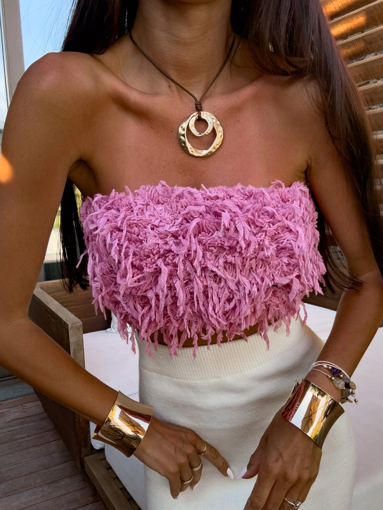 Top PIÓRA - różowe