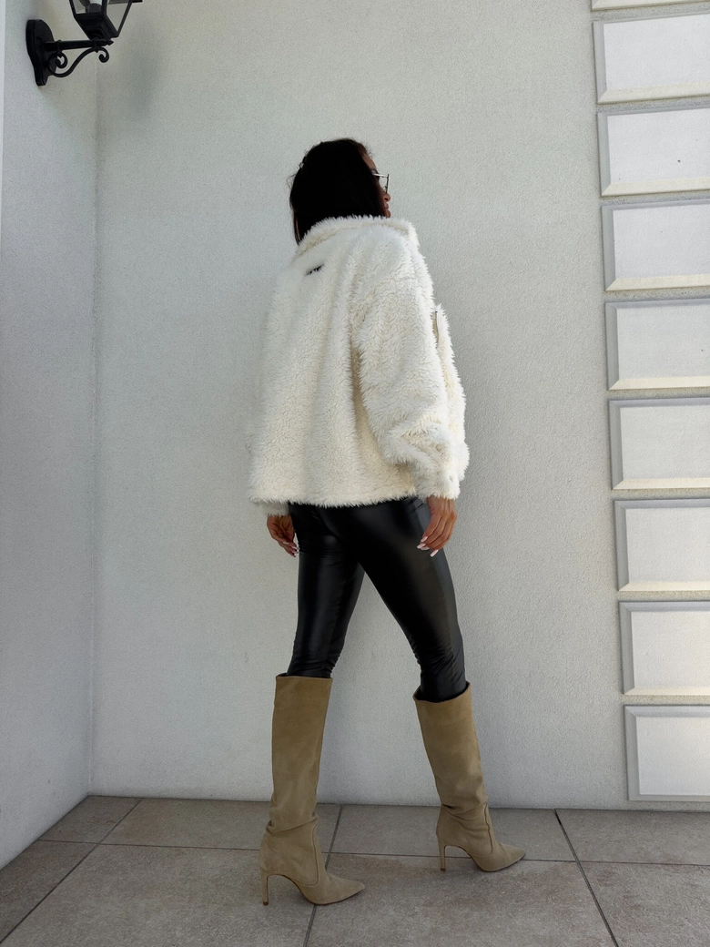 Kurtka futerko ILANIA – ecru