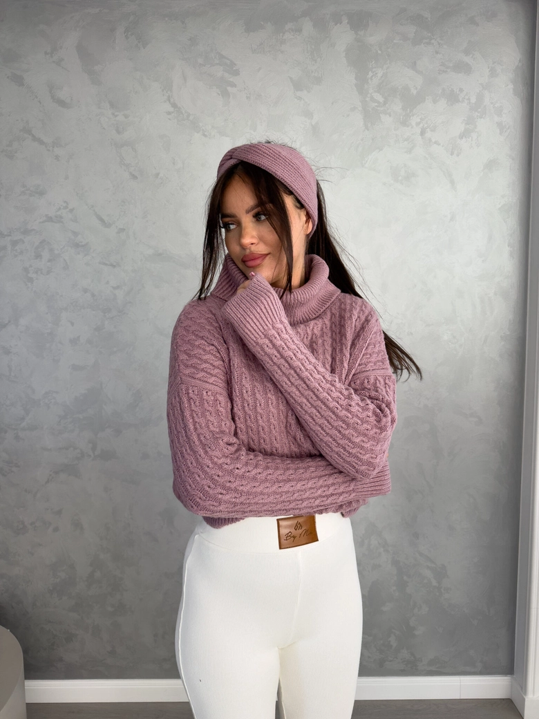 Sweter golf INKO - ametyst