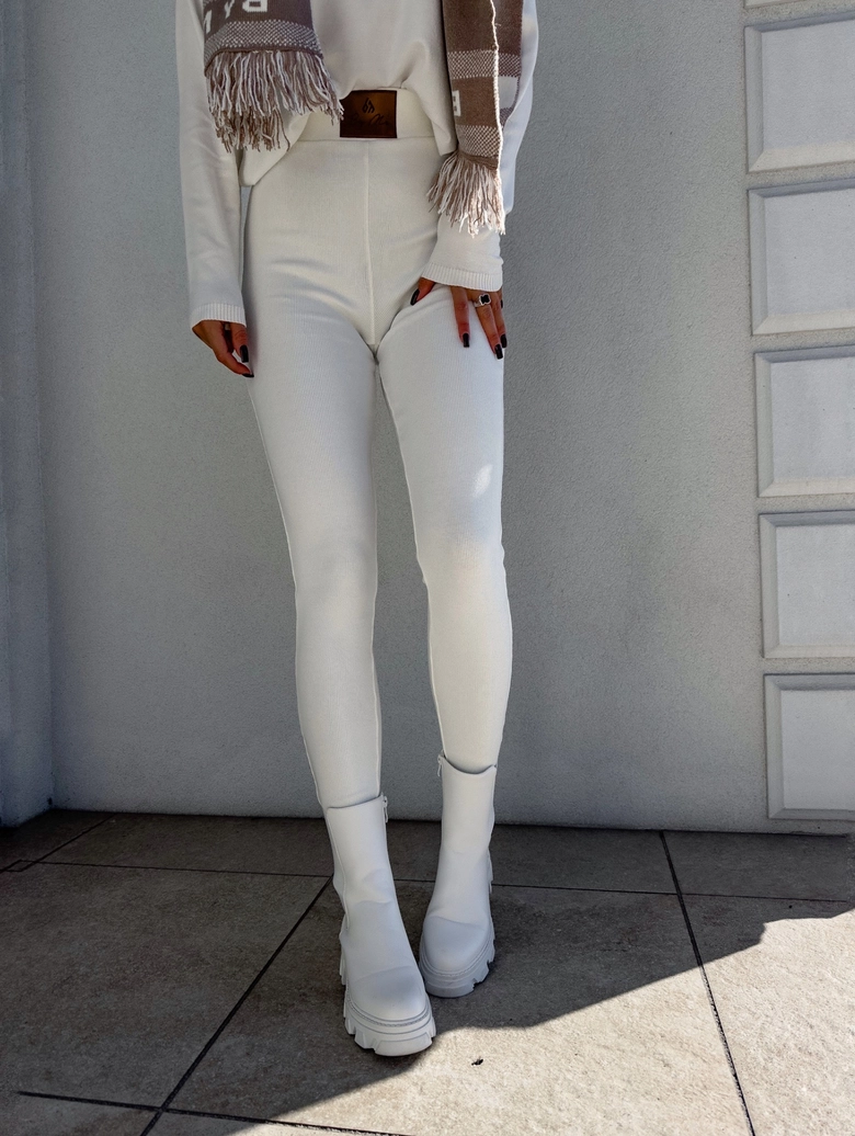 Legginsy COTTON - ecru G17997