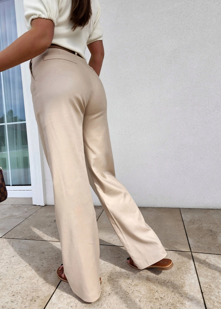 Spodnie BIANCO - beżowe T17829