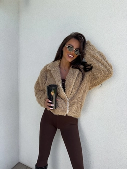 Kurtka futerko ILANIA – beżowa