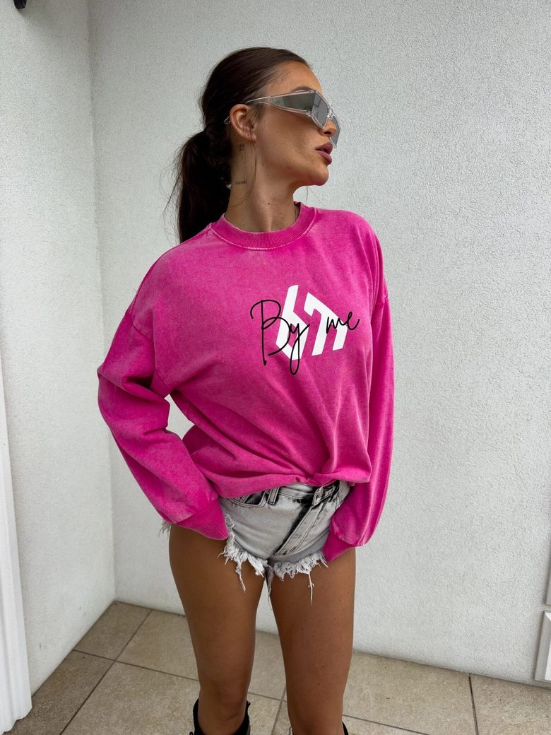 Dekatyzowana bluza MONETTE - różowa