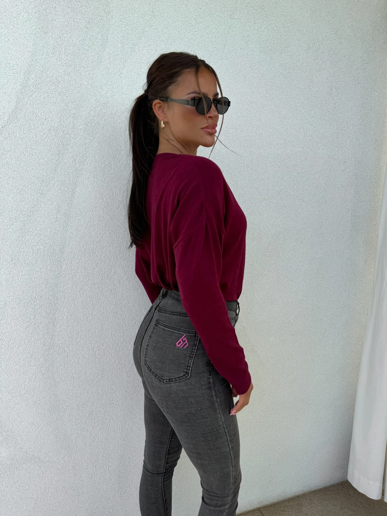 Sweter VOLCANO - bordo E16882