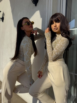 Bluzka SABRINA – błękitno-złota